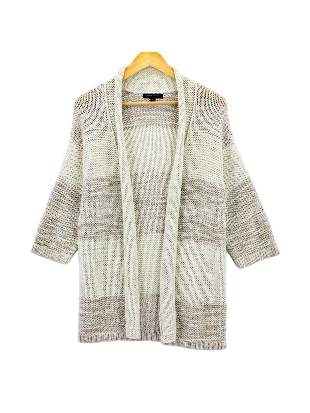 BANANA REPUBLIC Colorblock Striped Knit Cardigan